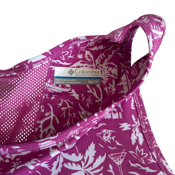 Columbia PFG Freezer III Fuchsia Tropical Print Sleeveless Dress Womens XS - Picture 3 of 9